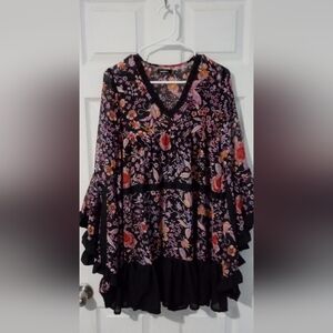 Floral Black Boohoo Dress
